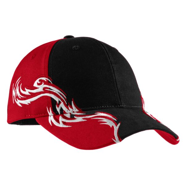 Colorblock Racing Cap with Flames Thumbnail