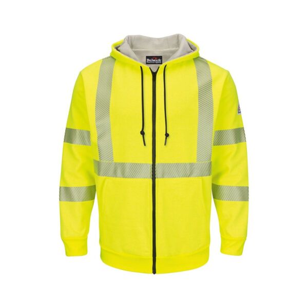 Hi-Visibility Zip-Front Hooded Fleece Sweatshirt with Waffle Lining Thumbnail