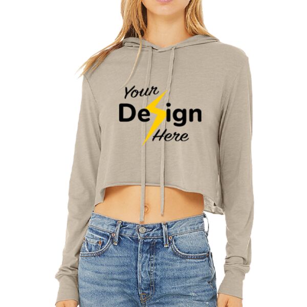 Women’s Triblend Crop Long Sleeve Hoodie Thumbnail
