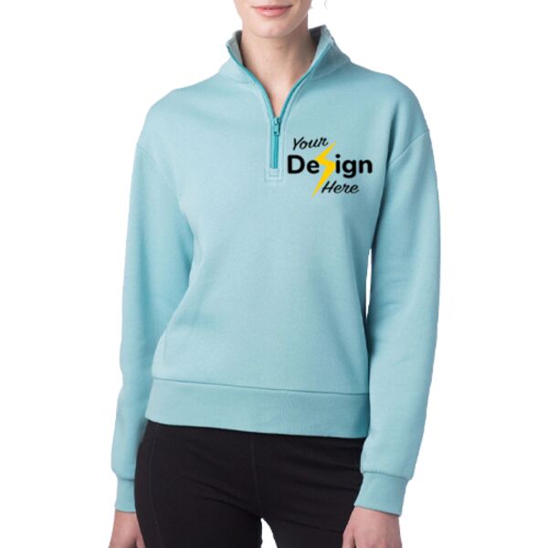 Women's Eco-Cozy Fleece Mock Neck Quarter-Zip Sweatshirt Thumbnail