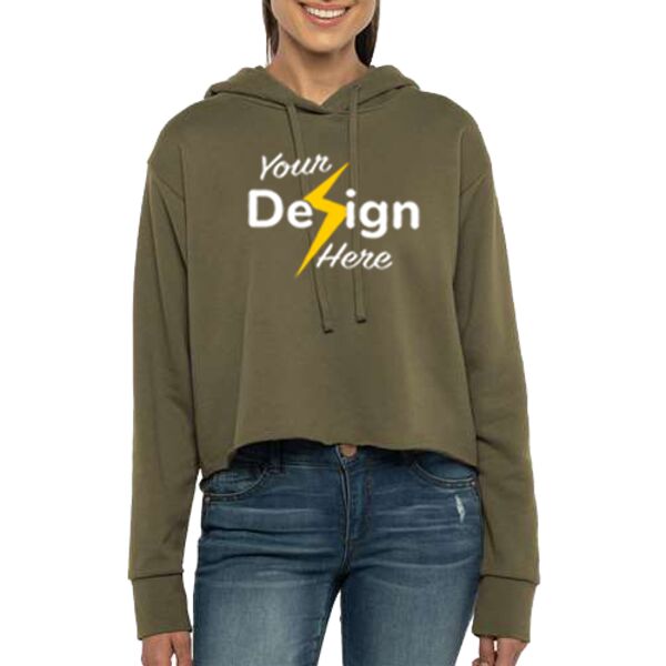 Women's Laguna Sueded Raw Edge Crop Hoodie Thumbnail