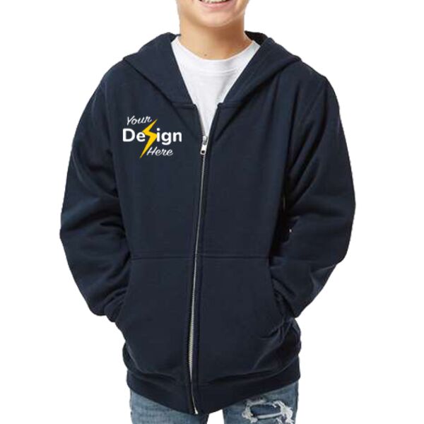 Youth Midweight Full-Zip Hooded Sweatshirt Thumbnail