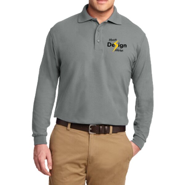 Tall Silk Touch Long Sleeve Polo Thumbnail