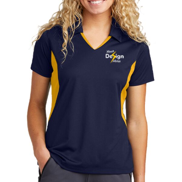 Ladies Side Blocked Micropique Sport Wick ® Polo Thumbnail