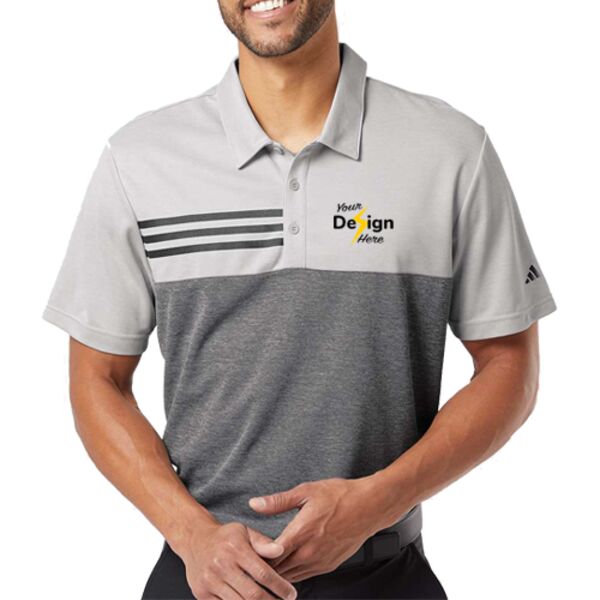 Heathered Colorblocked 3-Stripes Polo Thumbnail
