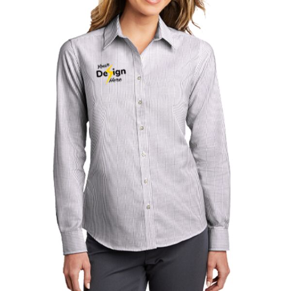 Ladies SuperPro Oxford Stripe Shirt Thumbnail