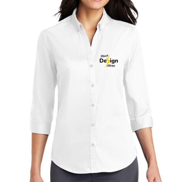 Ladies 3/4 Sleeve SuperPro Twill Shirt Thumbnail