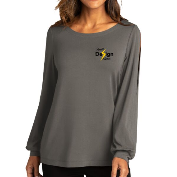 Ladies Luxe Knit Jewel Neck Top Thumbnail