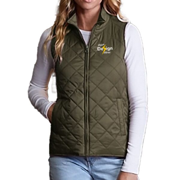 Women's Vintage Diamond Quilted Vest Thumbnail